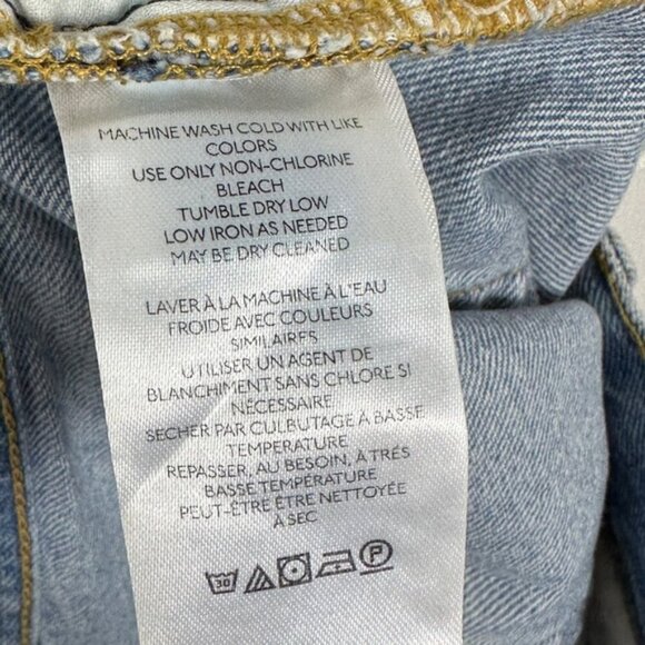 Free People Revolve Maggie Straight Jeans Light Stone Raw Hem Distress Denim 25 - Picture 10 of 15